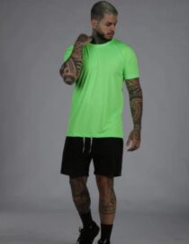 Camiseta Manga Curta Proteção UV50+ Verde Neon