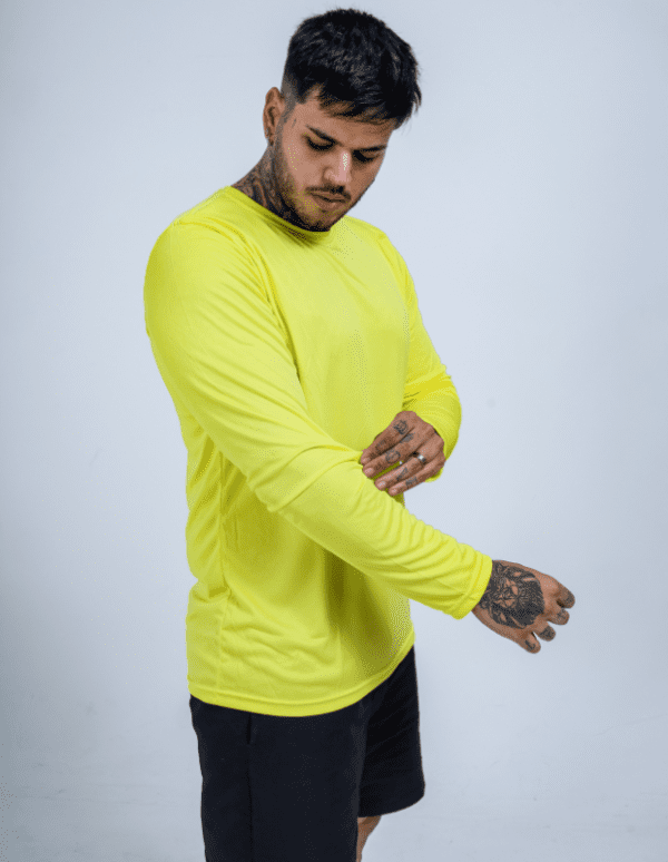 Camiseta Manga Longa Proteção UV50+ Amarelo