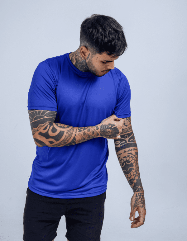 Camiseta Manga Curta Proteção UV50+ Azul Royal