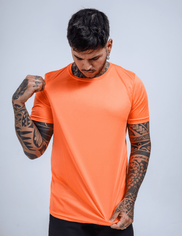 Camiseta Manga Curta Proteção UV50+ Laranja