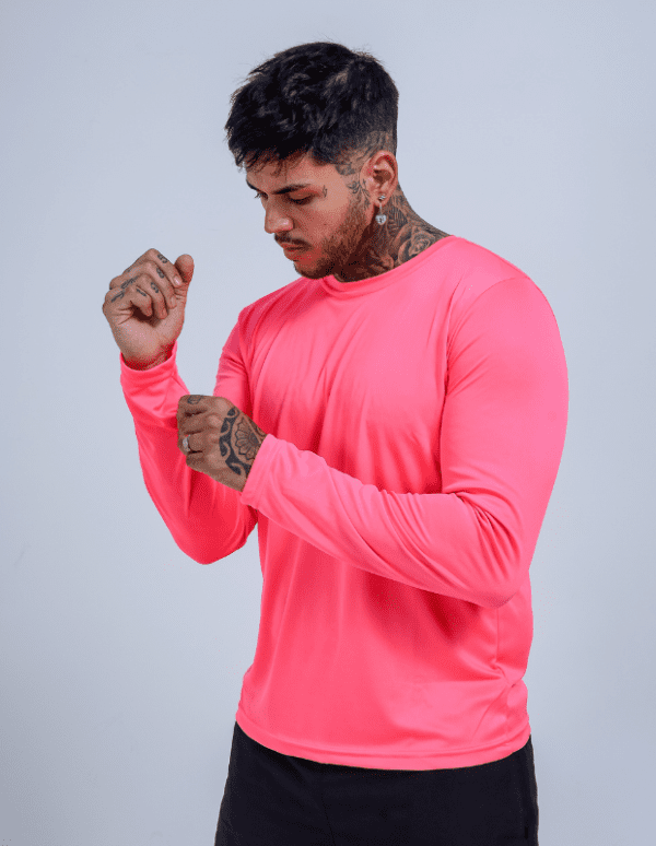 Camiseta Manga Longa Proteção UV50+ Rosa