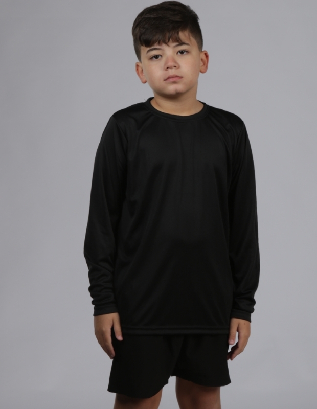 Camiseta Manga Longa Infantil Proteção UV50+Preto