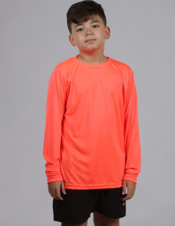 Camiseta Manga Longa Infantil Proteção UV50+Laranja