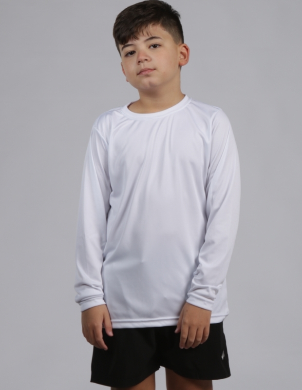 Camiseta Manga Longa Infantil Proteção UV50+Branco